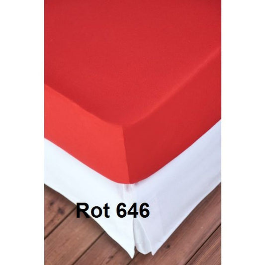 Casa Plus Jersey-Fixleintuch Rot